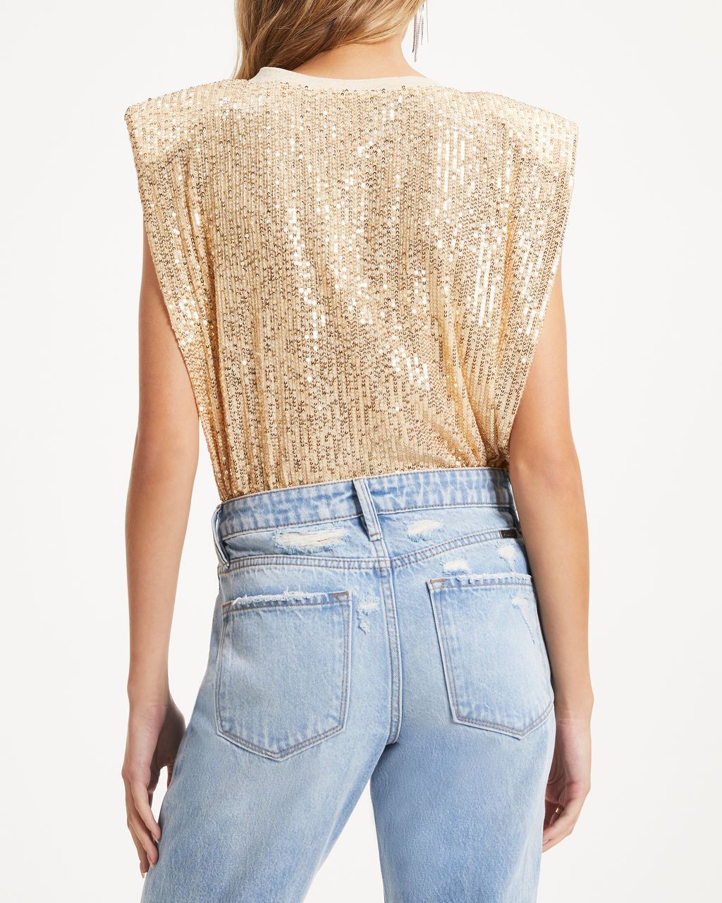 Elle Sequin Shoulder Padded Top sold by Vici product image thumbnail 4
