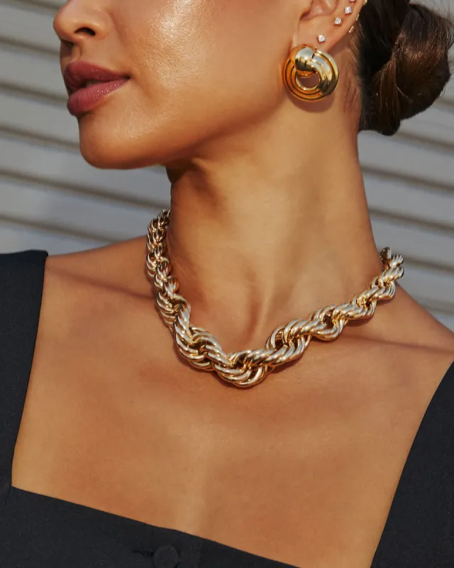 Rope You In Chunky Twisted Necklace sold by Vici