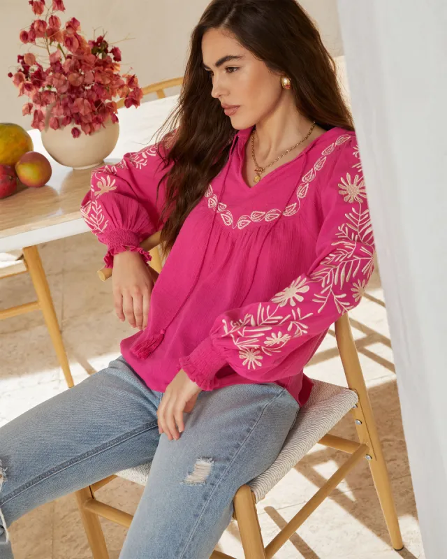 Desert Hideaway Embroidered Blouse sold by Vici