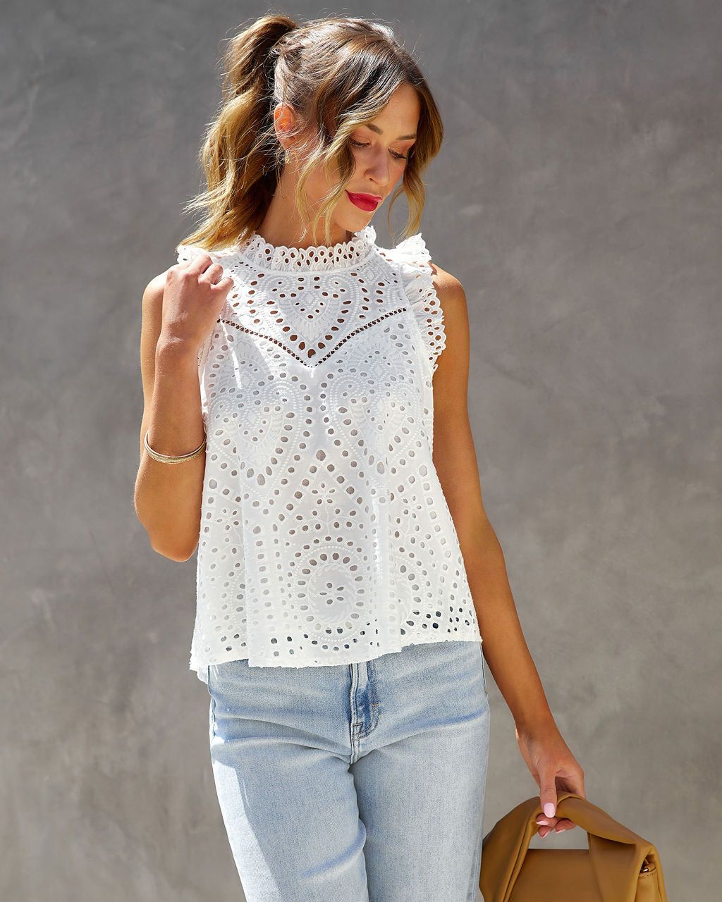 Sweet Georgia Cotton Eyelet Top sold by Vici
