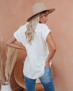 Brielle Linen Blend Button Down Top sold by Vici