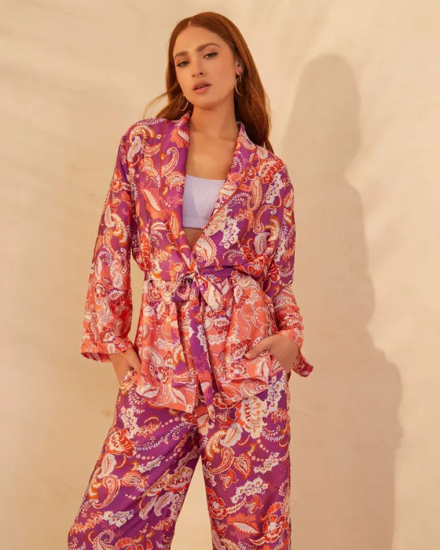 Merryn Satin Kimono - Plum - FINAL SALE sold by Vici