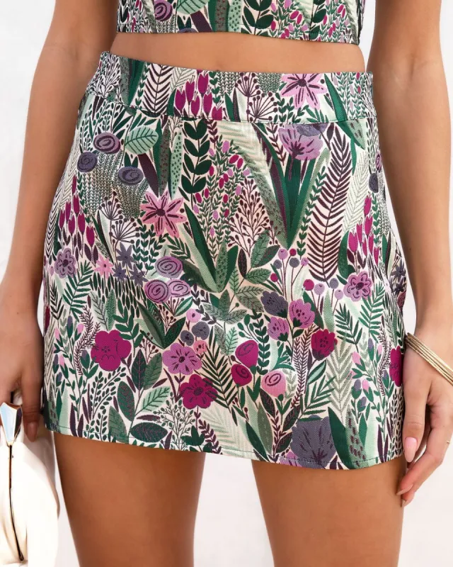 Modern Muse Floral Mini Skirt sold by Vici