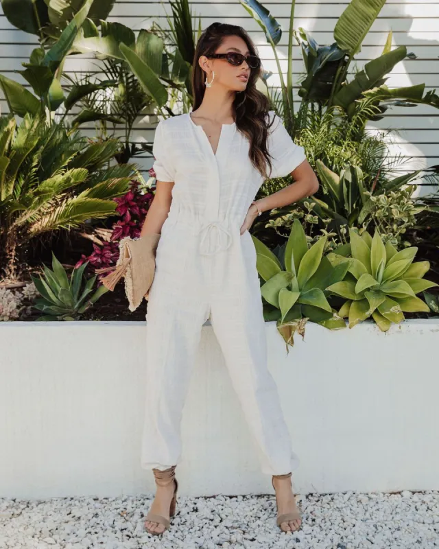 Costa Cotton Linen Blend Pocketed Jumpsuit sold by Vici