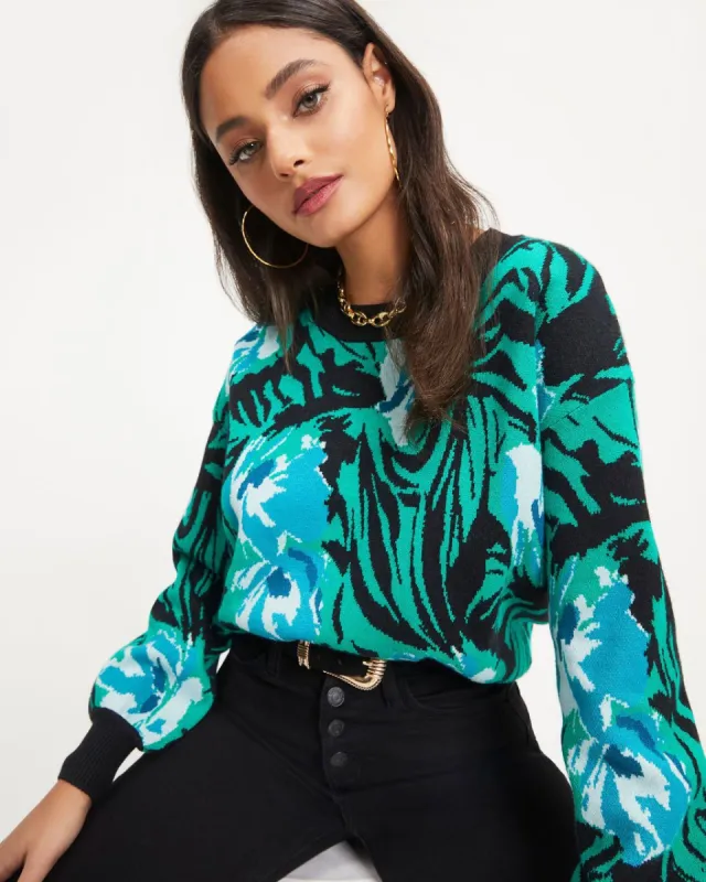 Constance Printed Knit Sweater sold by Vici