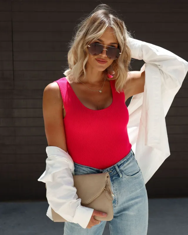Aveline Ribbed Knit Tank - Fuchsia - FINAL SALE sold by Vici