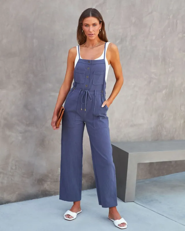 Fresno Pocketed Jumpsuit - Navy - SALE sold by Vici