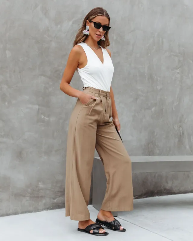 Gabby Drape V-Neck Bodysuit - Ivory - FINAL SALE sold by Vici