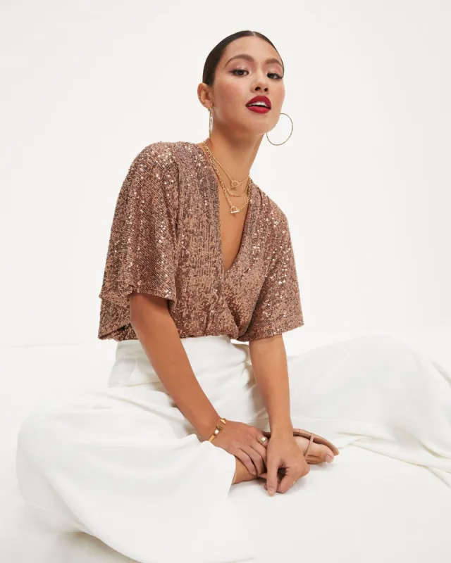 Christina Sequin Bodysuit sold by Vici