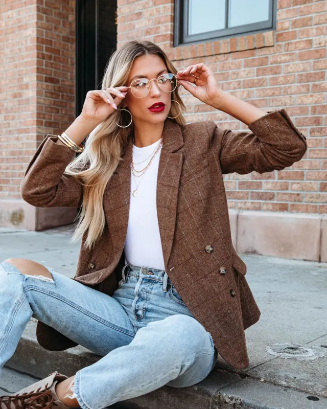 Glasgow Pocketed Herringbone Blazer made by Vici