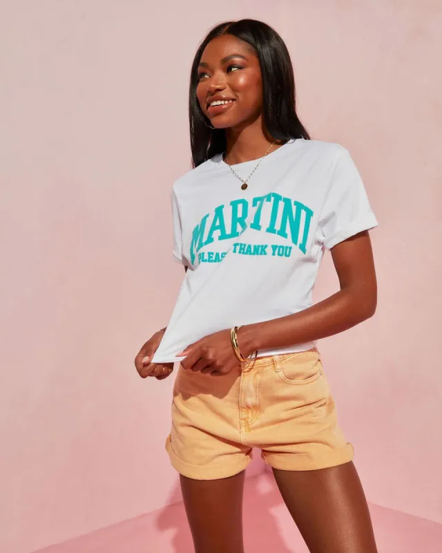 Martini Please And Thank You Cotton Tee sold by Vici