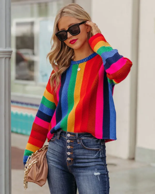 Fill With Colors Striped Knit Sweater - FINAL SALE sold by Vici
