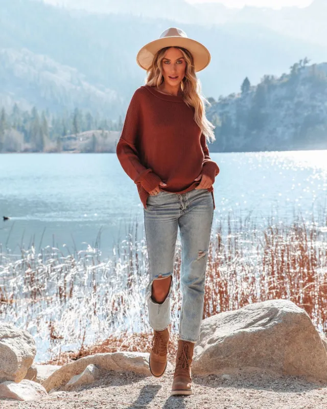 Bonnie Cotton Relaxed Knit Sweater - Camel - FINAL SALE sold by Vici