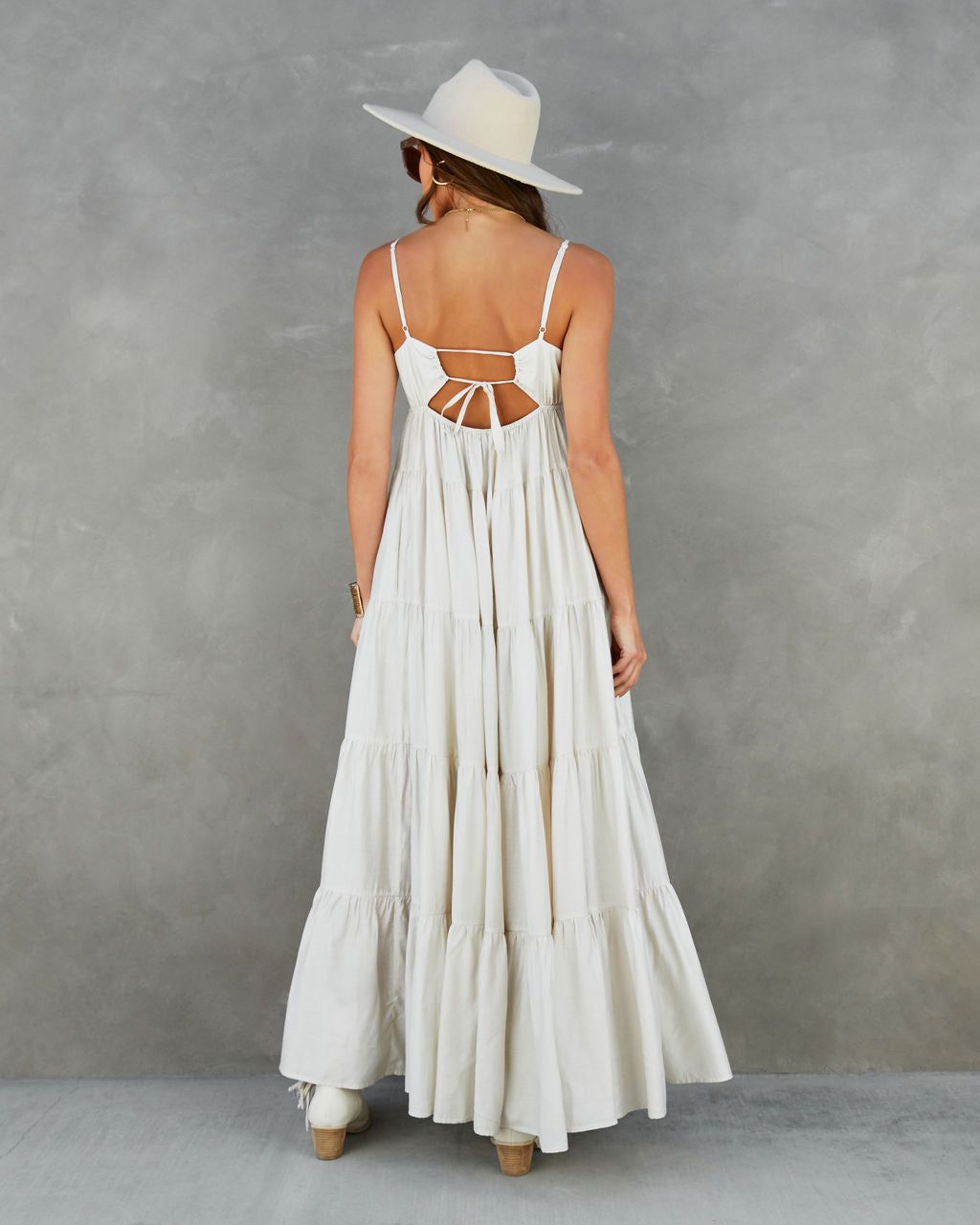 Suzzy Tiered Pocketed Maxi Dress - Ecru - FINAL SALE sold by Vici product image thumbnail 3