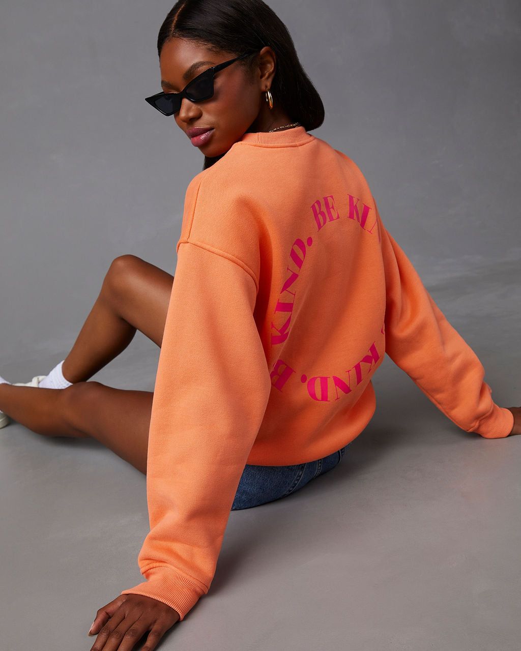 Be Kind Cotton Blend Sweatshirt - Orange - SALE sold by Vici product image thumbnail 6