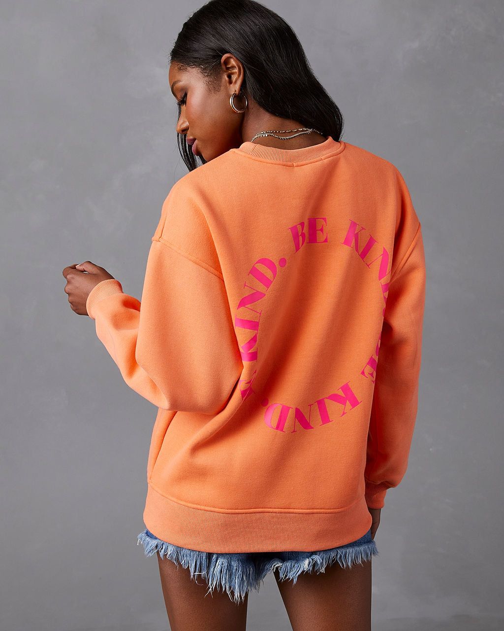 Be Kind Cotton Blend Sweatshirt - Orange - SALE sold by Vici