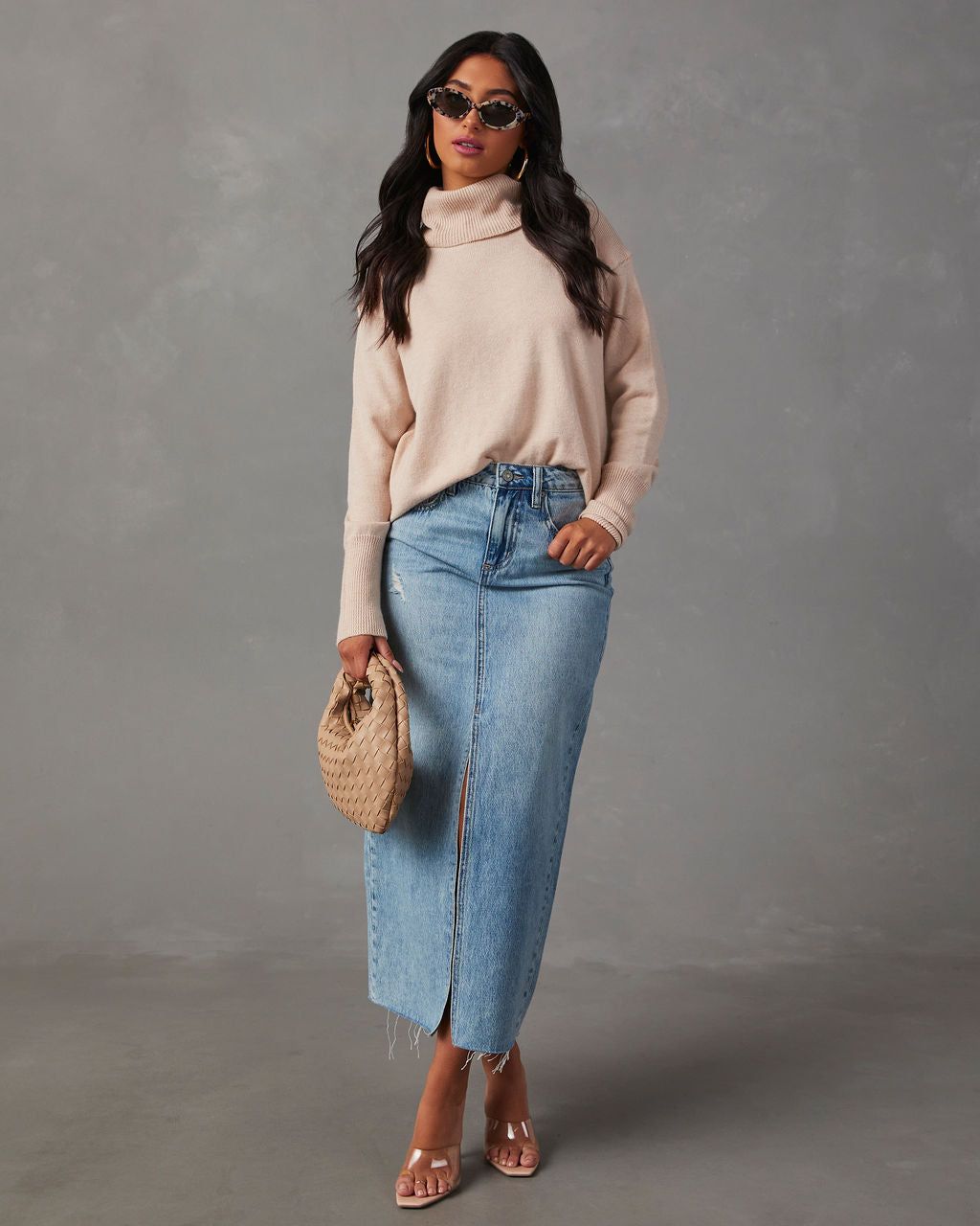 Faith Turtleneck Knit Sweater - Beige sold by Vici product image thumbnail 2