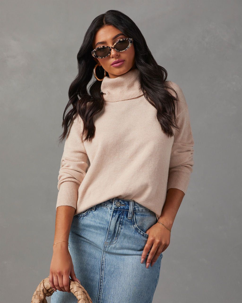 Faith Turtleneck Knit Sweater - Beige sold by Vici product image thumbnail 6