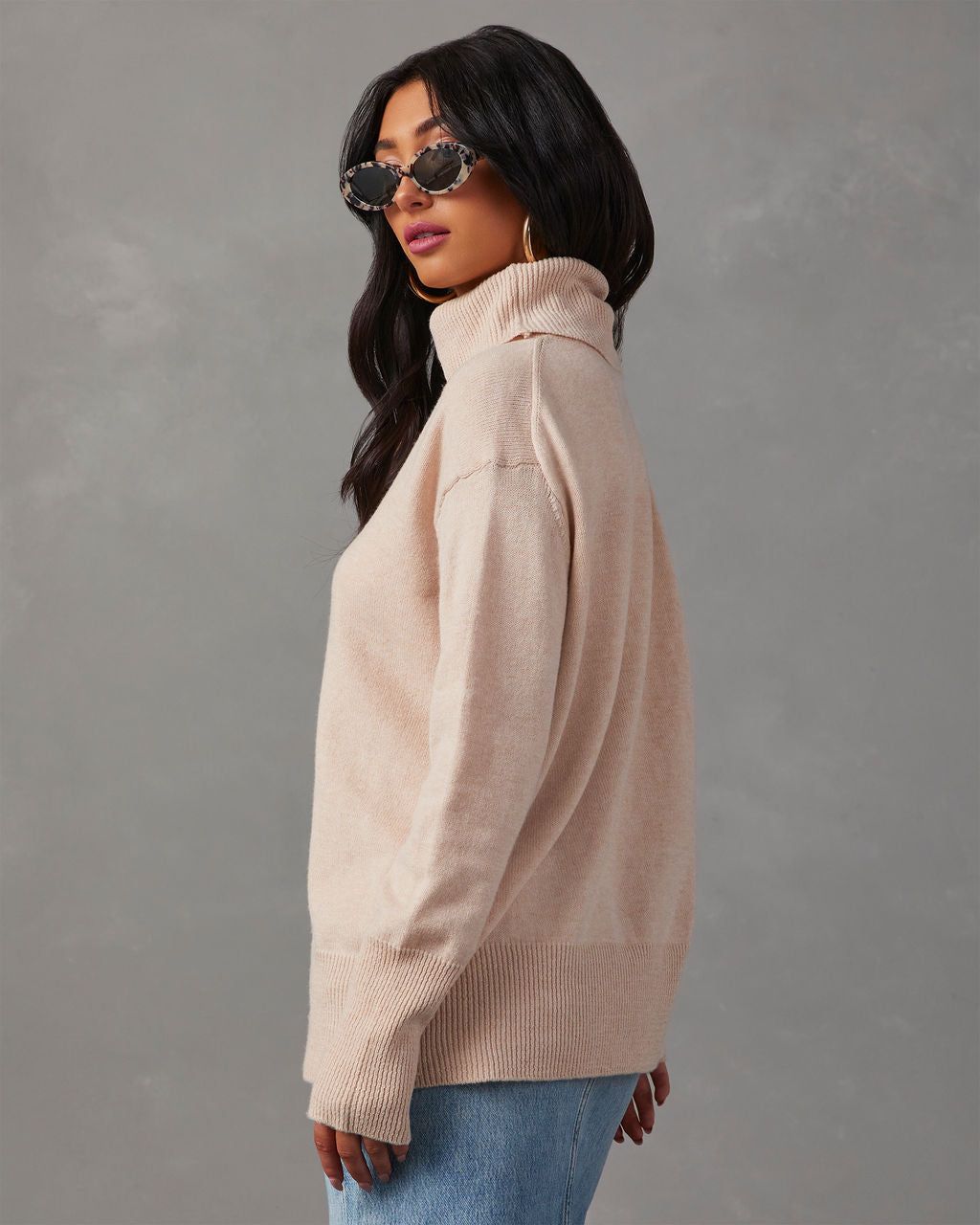 Faith Turtleneck Knit Sweater - Beige sold by Vici product image thumbnail 4