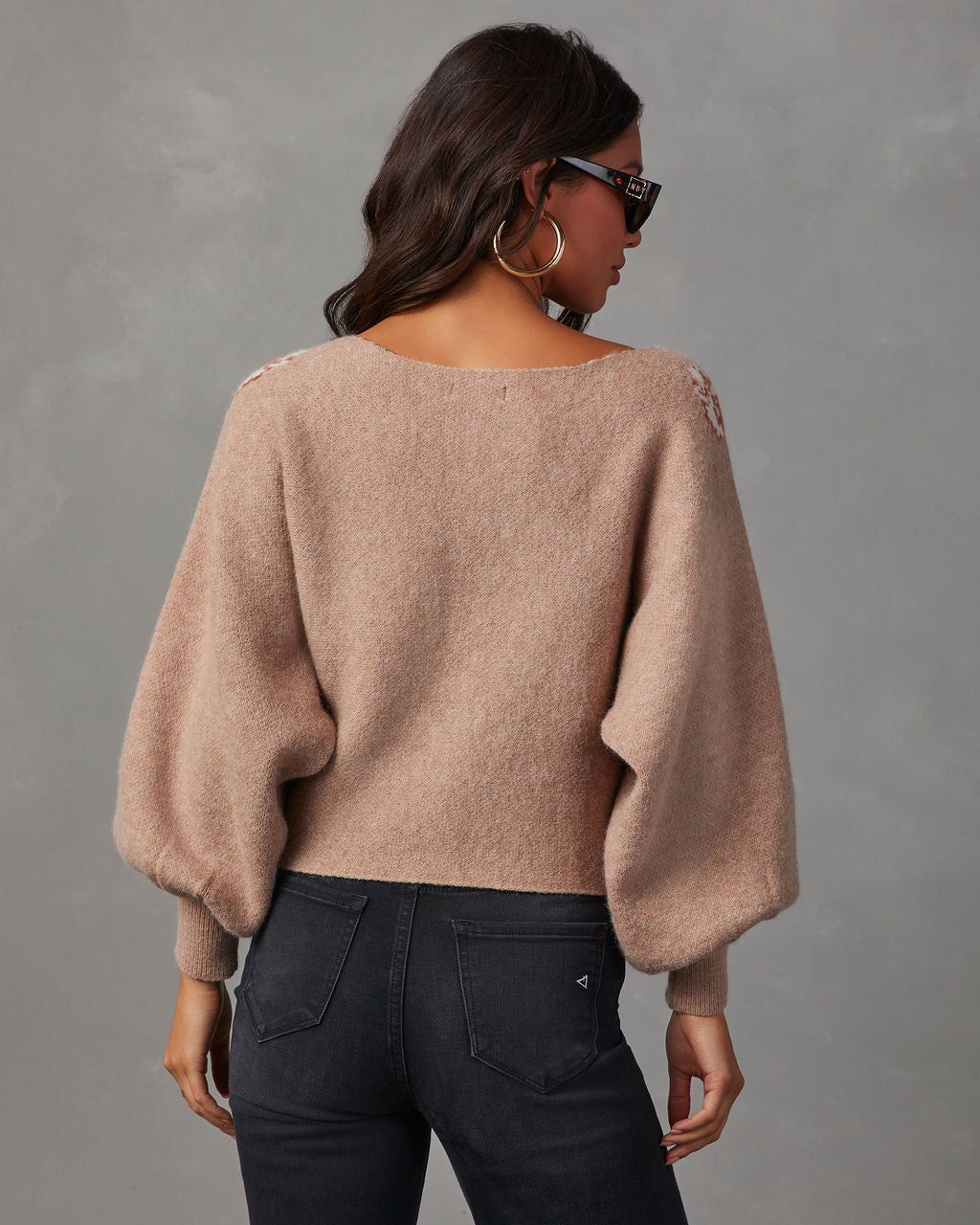 Fall Roses Floral Pullover Sweater - Taupe sold by Vici product image thumbnail 4