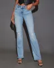 Kerra Mid Rise Distressed Bootcut Jeans sold by Vici