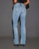 Kerra Mid Rise Distressed Bootcut Jeans sold by Vici