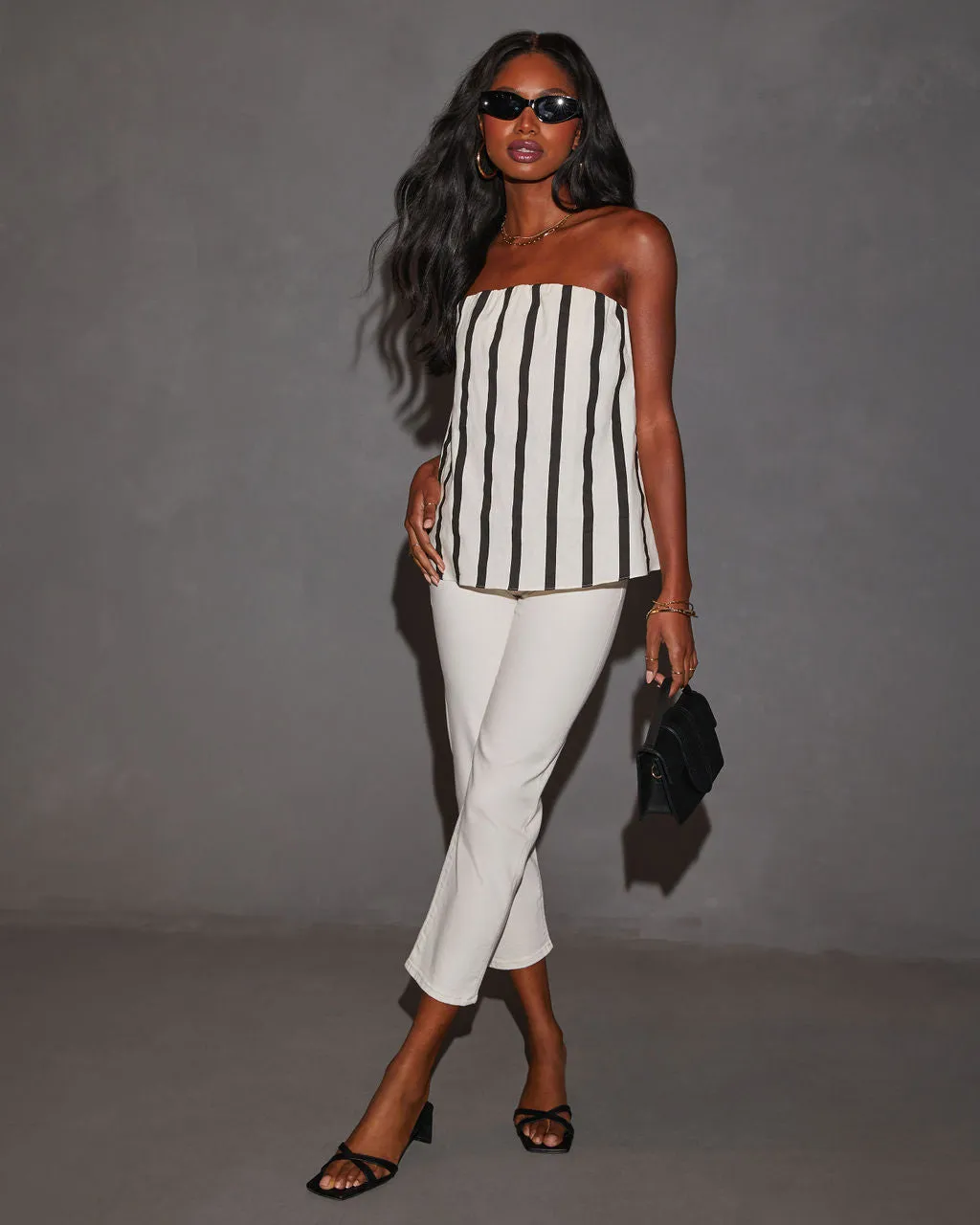 Anais Sleeveless Relaxed Striped Top sold by Vici