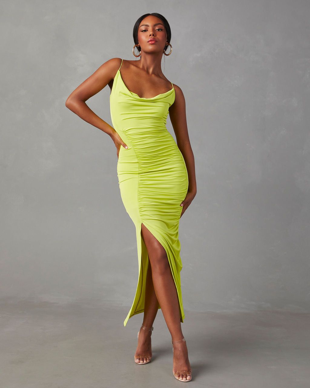Kiele Ruched Maxi Dress - Kiwi - FINAL SALE sold by Vici product image thumbnail 5