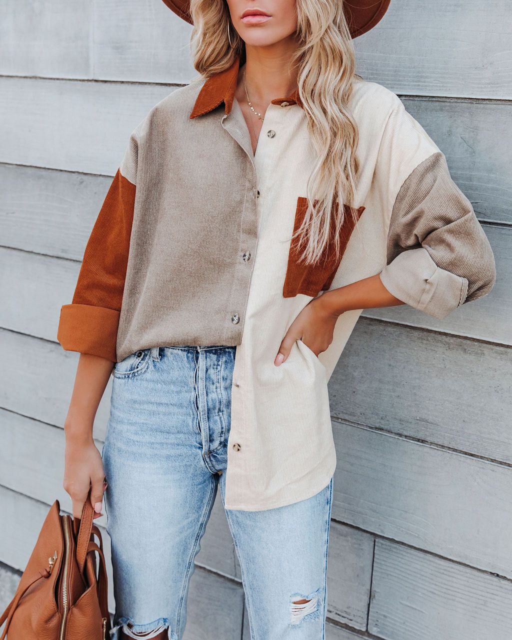 Mav Cotton Corduroy Colorblock Shacket - FINAL SALE sold by Vici product image thumbnail 9