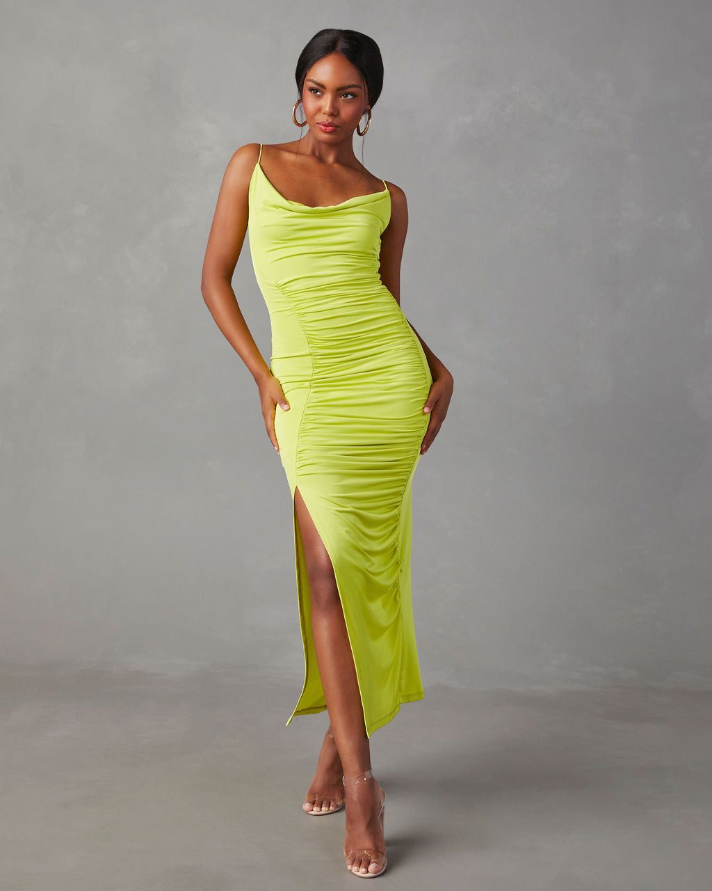 Kiele Ruched Maxi Dress - Kiwi - FINAL SALE sold by Vici product image thumbnail 3