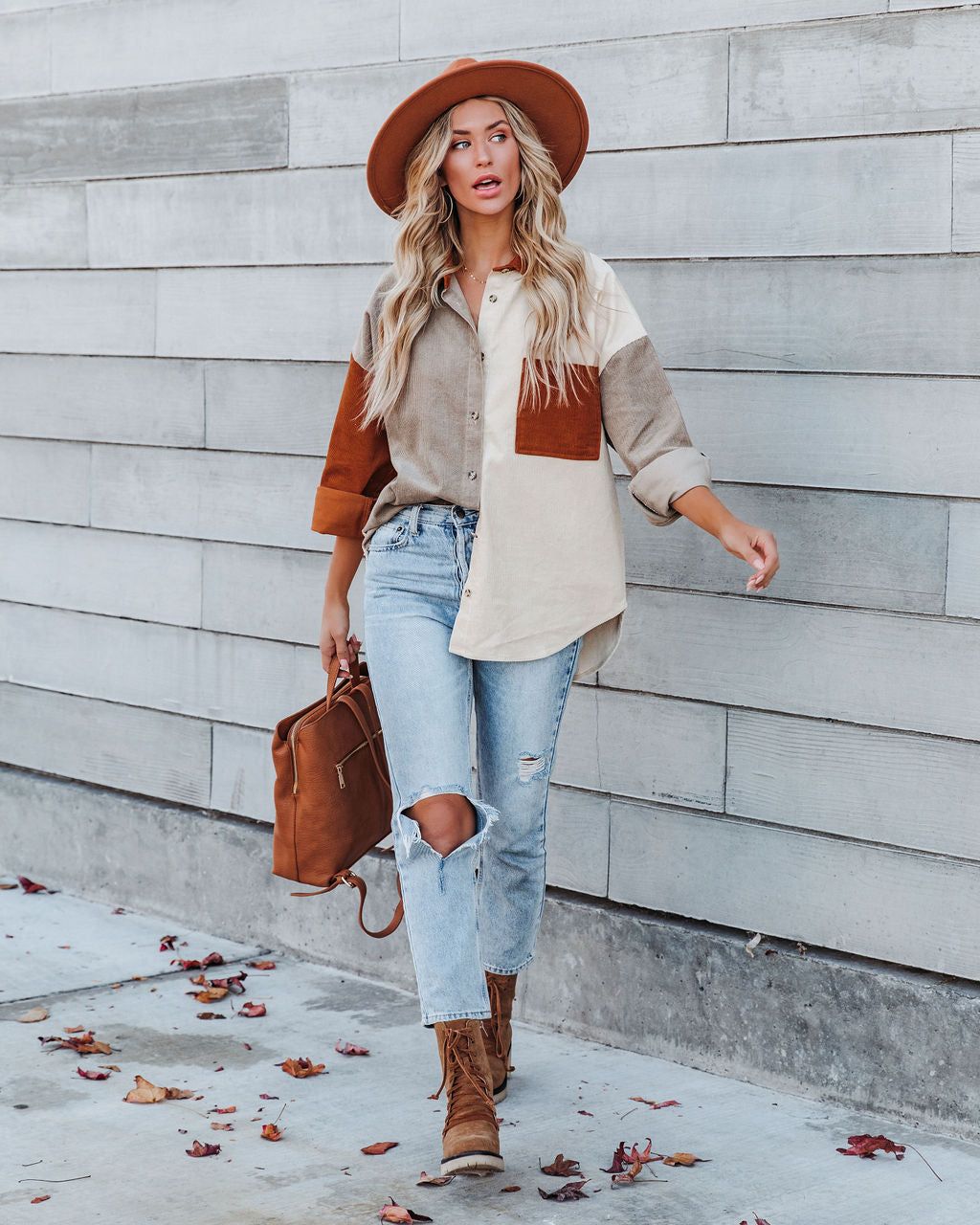 Mav Cotton Corduroy Colorblock Shacket - FINAL SALE sold by Vici product image thumbnail 3