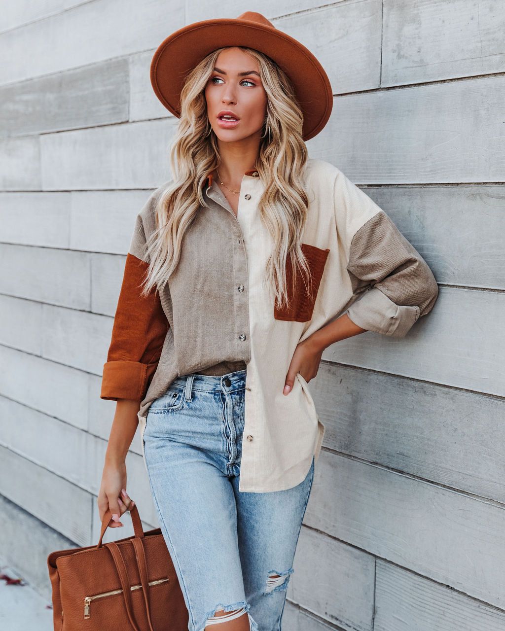 Mav Cotton Corduroy Colorblock Shacket - FINAL SALE sold by Vici product image thumbnail 12