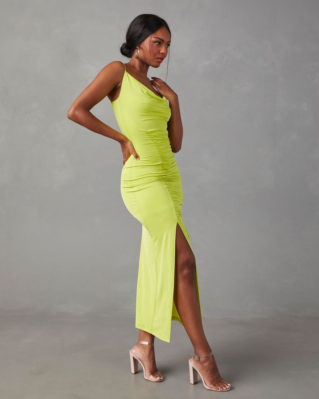 Kiele Ruched Maxi Dress - Kiwi - FINAL SALE sold by Vici product image thumbnail 6