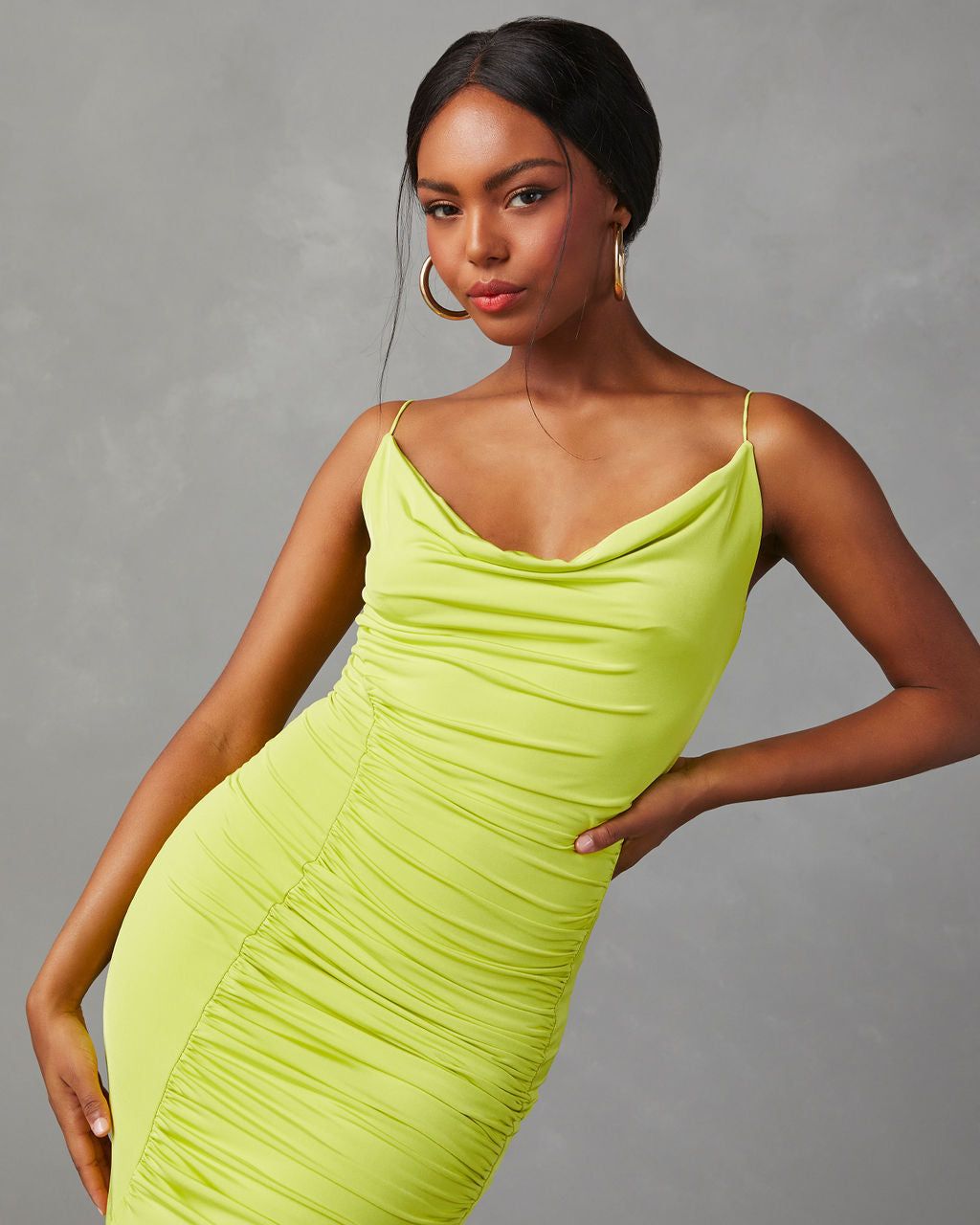 Kiele Ruched Maxi Dress - Kiwi - FINAL SALE sold by Vici product image thumbnail 4