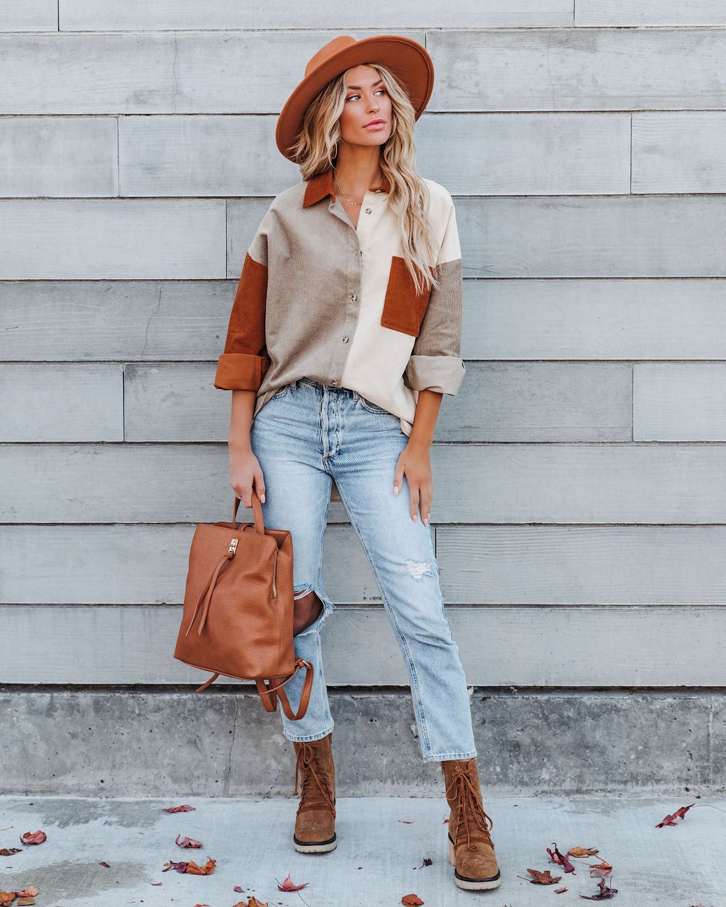 Mav Cotton Corduroy Colorblock Shacket - FINAL SALE sold by Vici product image thumbnail 6