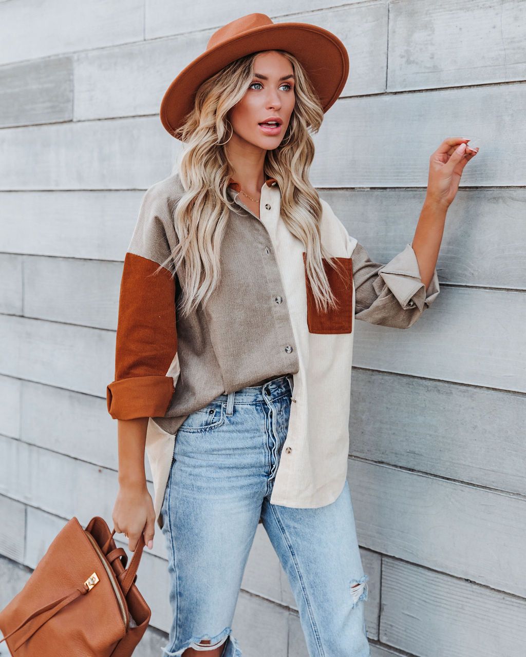 Mav Cotton Corduroy Colorblock Shacket - FINAL SALE sold by Vici product image thumbnail 11