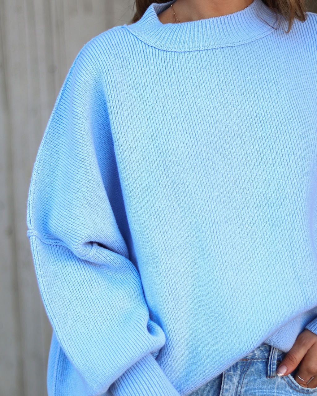 Elouise Knit Oversized Pullover Sweater - Baby Blue sold by Vici product image thumbnail 2