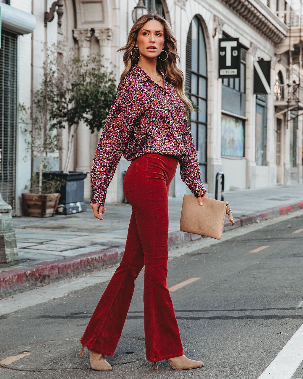 Freda Floral Satin Button Down Top - FINAL SALE sold by Vici product image thumbnail 7