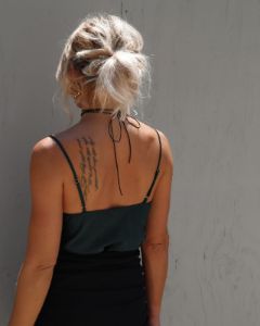 Halliwell Satin Cowl Neck Bodysuit - Hunter Green - SALE sold by Vici