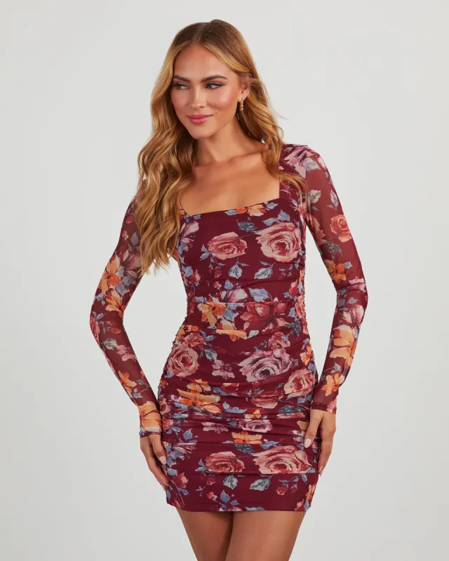 Lover Girl Printed Mesh Mini Dress made by Vici