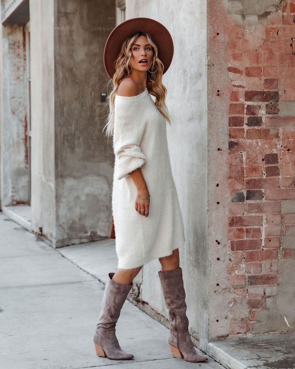 So In Love Knit Sweater Dress - Ivory - FINAL SALE sold by Vici product image thumbnail 5