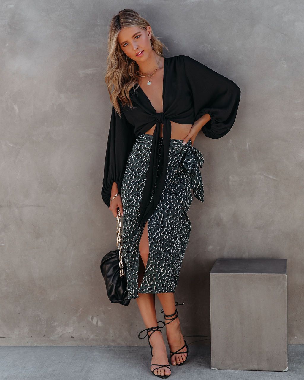 Paniz Printed Wrap Midi Skirt - FINAL SALE sold by Vici product image thumbnail 7