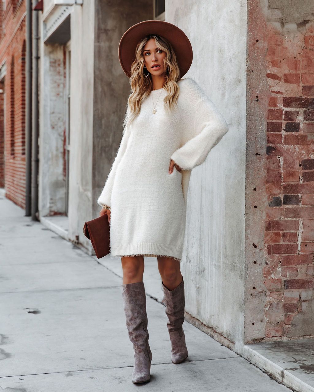 So In Love Knit Sweater Dress - Ivory - FINAL SALE sold by Vici product image thumbnail 9
