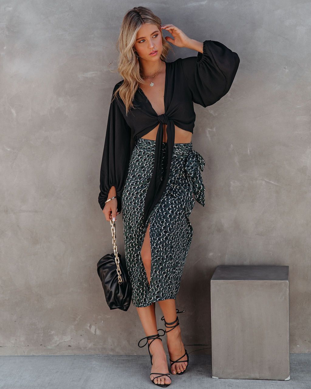 Paniz Printed Wrap Midi Skirt - FINAL SALE sold by Vici product image thumbnail 11