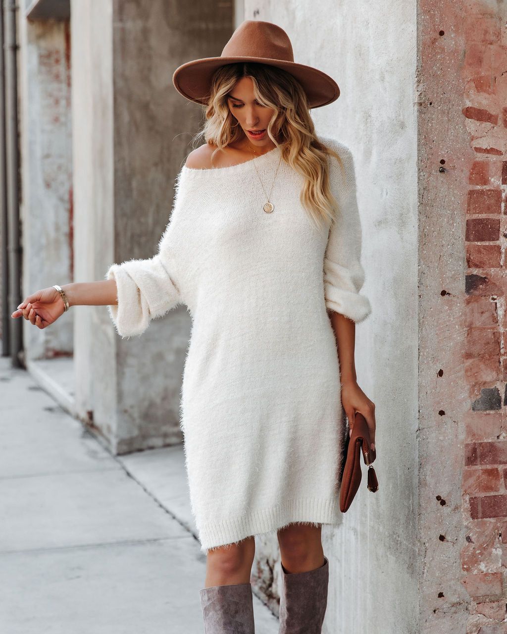 So In Love Knit Sweater Dress - Ivory - FINAL SALE sold by Vici product image thumbnail 8