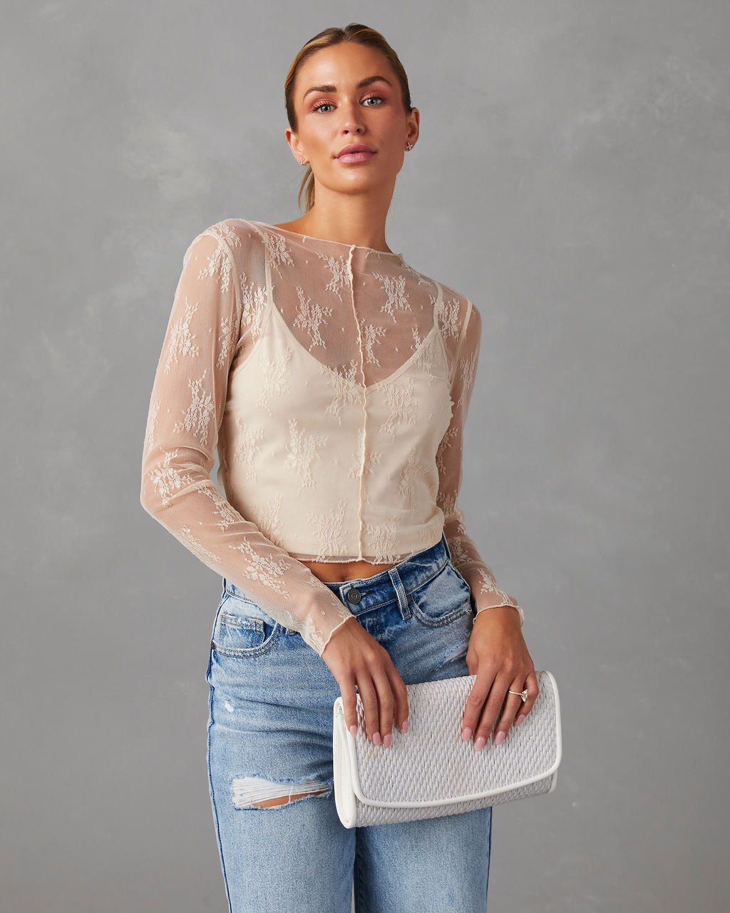 Morgan Lynn Long Sleeve Top - Cream - FINAL SALE sold by Vici product image thumbnail 6