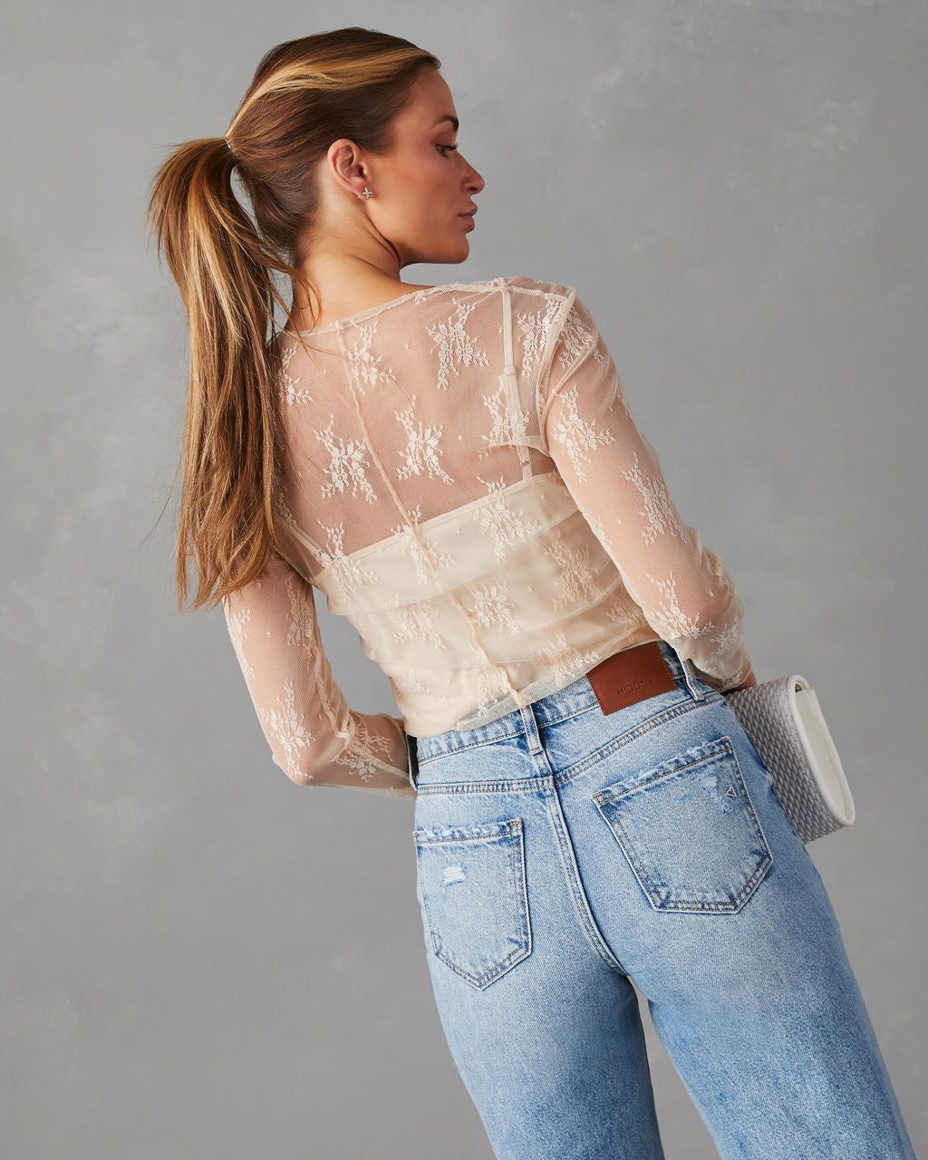 Morgan Lynn Long Sleeve Top - Cream - FINAL SALE sold by Vici product image thumbnail 2