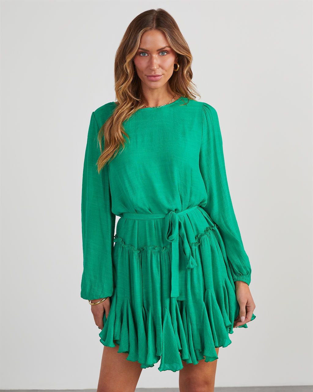 Pippin Tie Waist Mini Dress - Green sold by Vici product image thumbnail 6