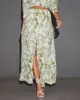Kai Front Slit Drawstring Printed Maxi Skirt sold by Vici