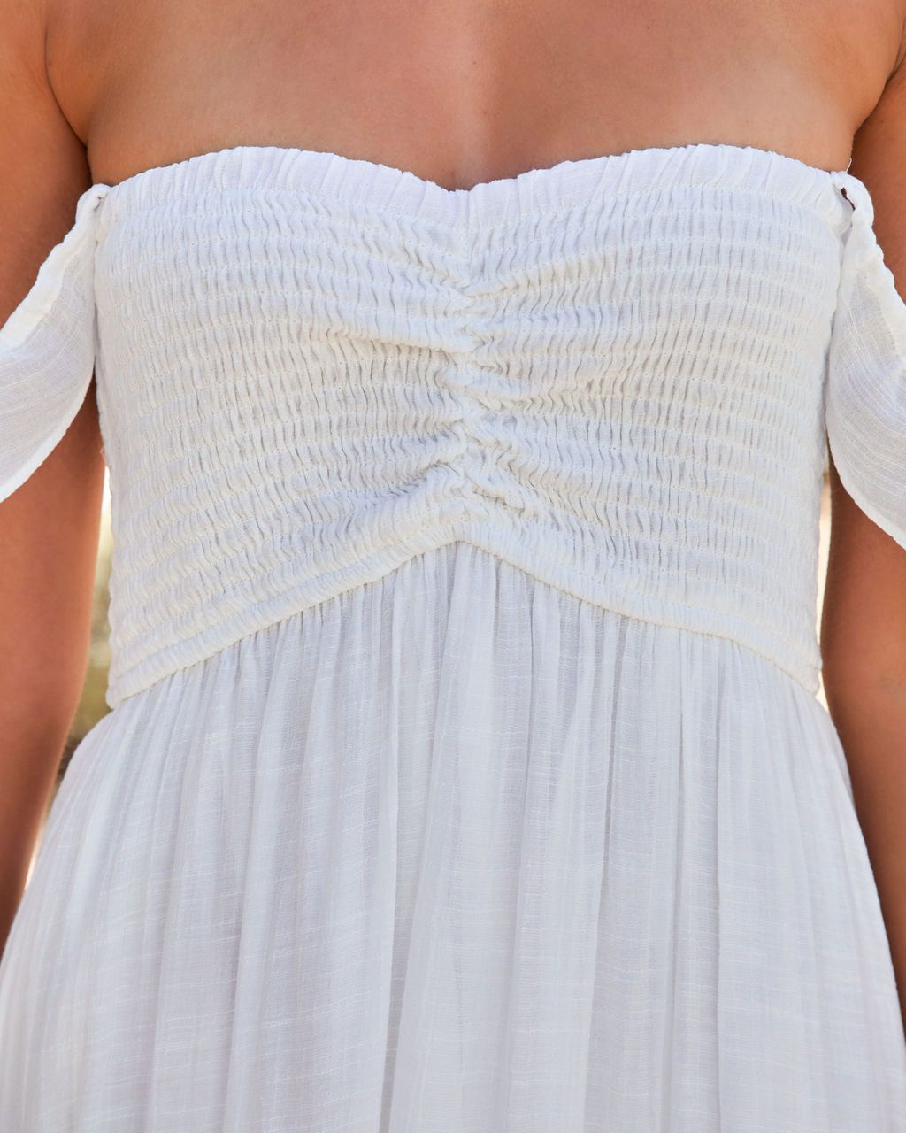 Can't Hurry Love Off The Shoulder Maxi Dress - Off White - FINAL SALE sold by Vici product image thumbnail 3